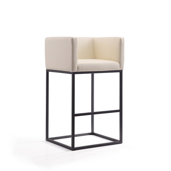 Manhattan Comfort Embassy Barstool in Cream and Black BS018-CR